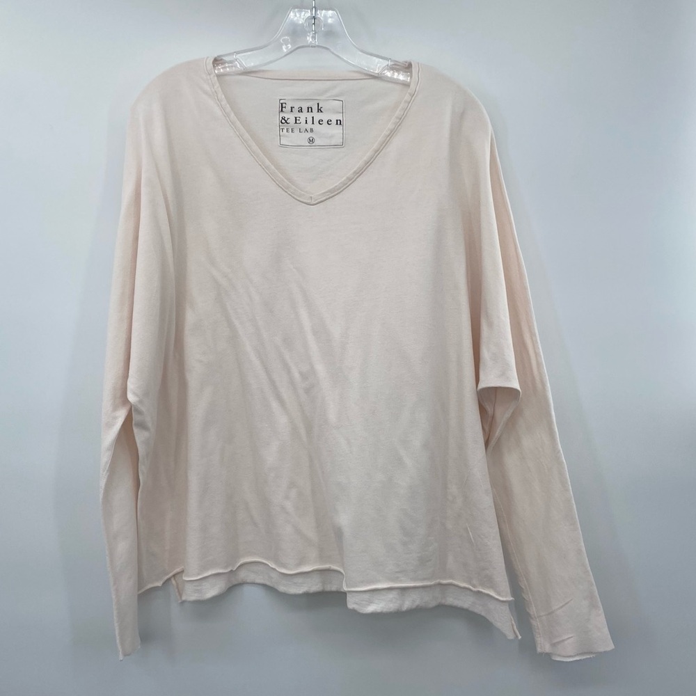 Frank & Eileen Long Sleeve V-Neck Tee in Light Blush